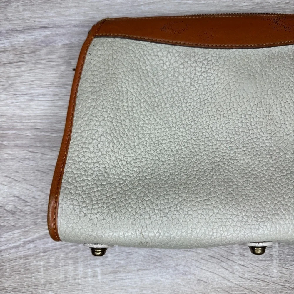 Dooney & Bourke Cream and Tan Leather Bag Vintage - Picture 6 of 15